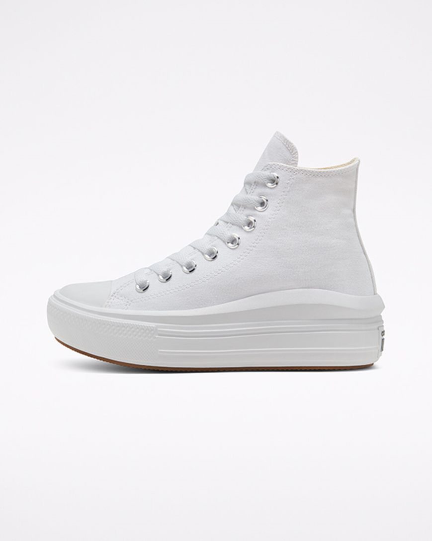 Women's Converse Chuck Taylor All Star Move High Top Platform Shoes White / Beige White / Black | AU 60C3EY